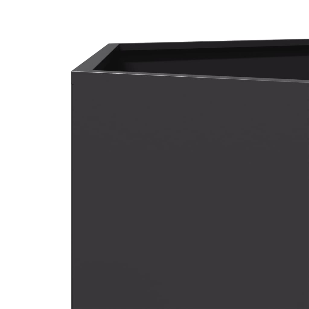 Vasos floreiras de jardim 2 pcs hexagonal 46x40x45 cm aço preto