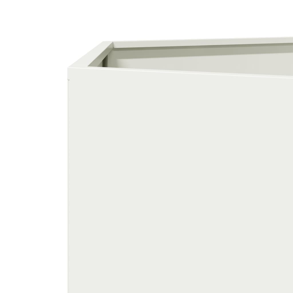 Vasos floreiras de jardim 2 pcs hexagonal 46x40x45cm aço branco