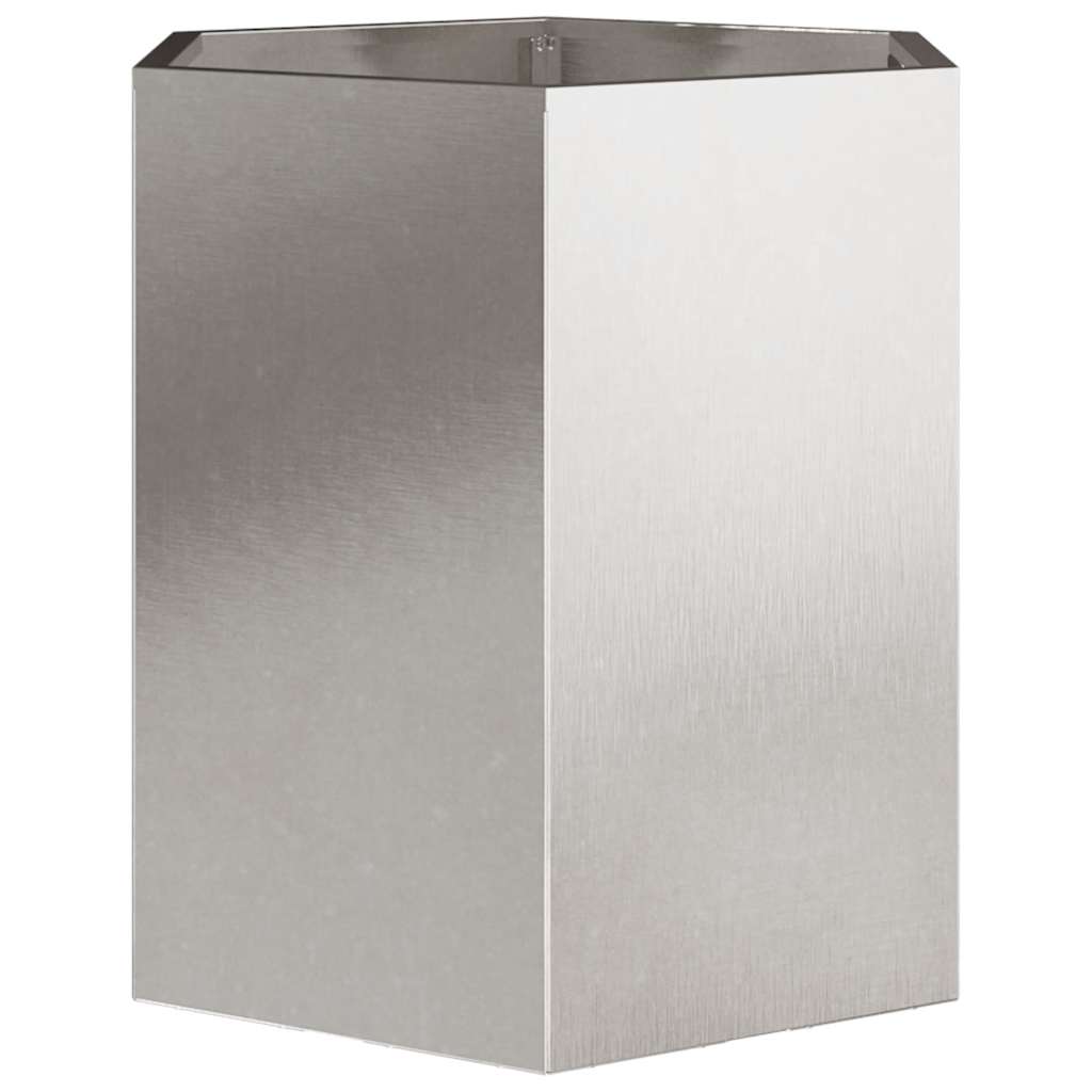 Vaso/floreira de jardim hexagonal 46x40x45 cm aço inoxidável