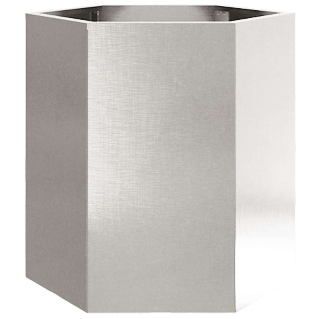 Vasos floreiras de jardim 2 pcs hexagonal 46x40x45 cm aço inox.