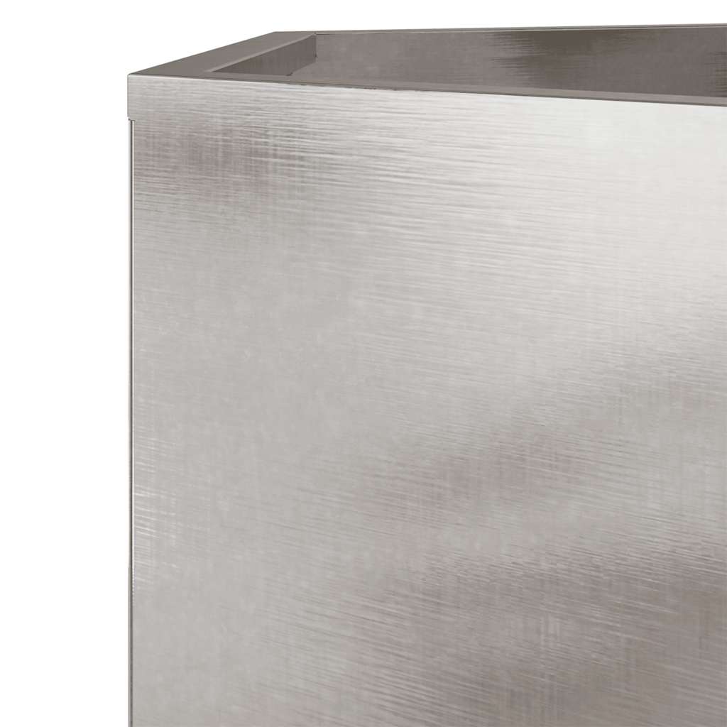 Vasos floreiras de jardim 2 pcs hexagonal 46x40x45 cm aço inox.