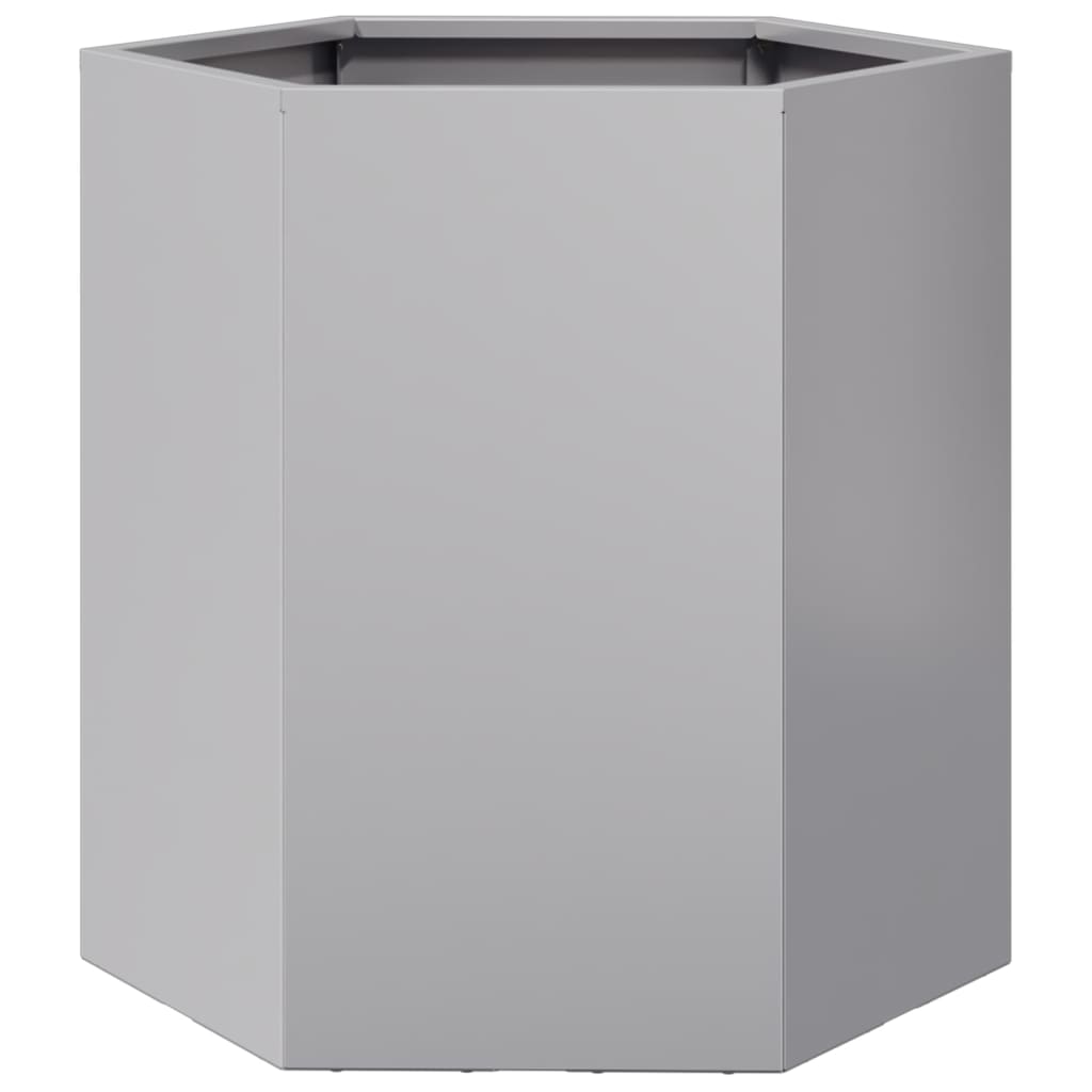 Vasos floreiras jardim 2 pcs hexagonal 46x40x45cm aço galvaniz.