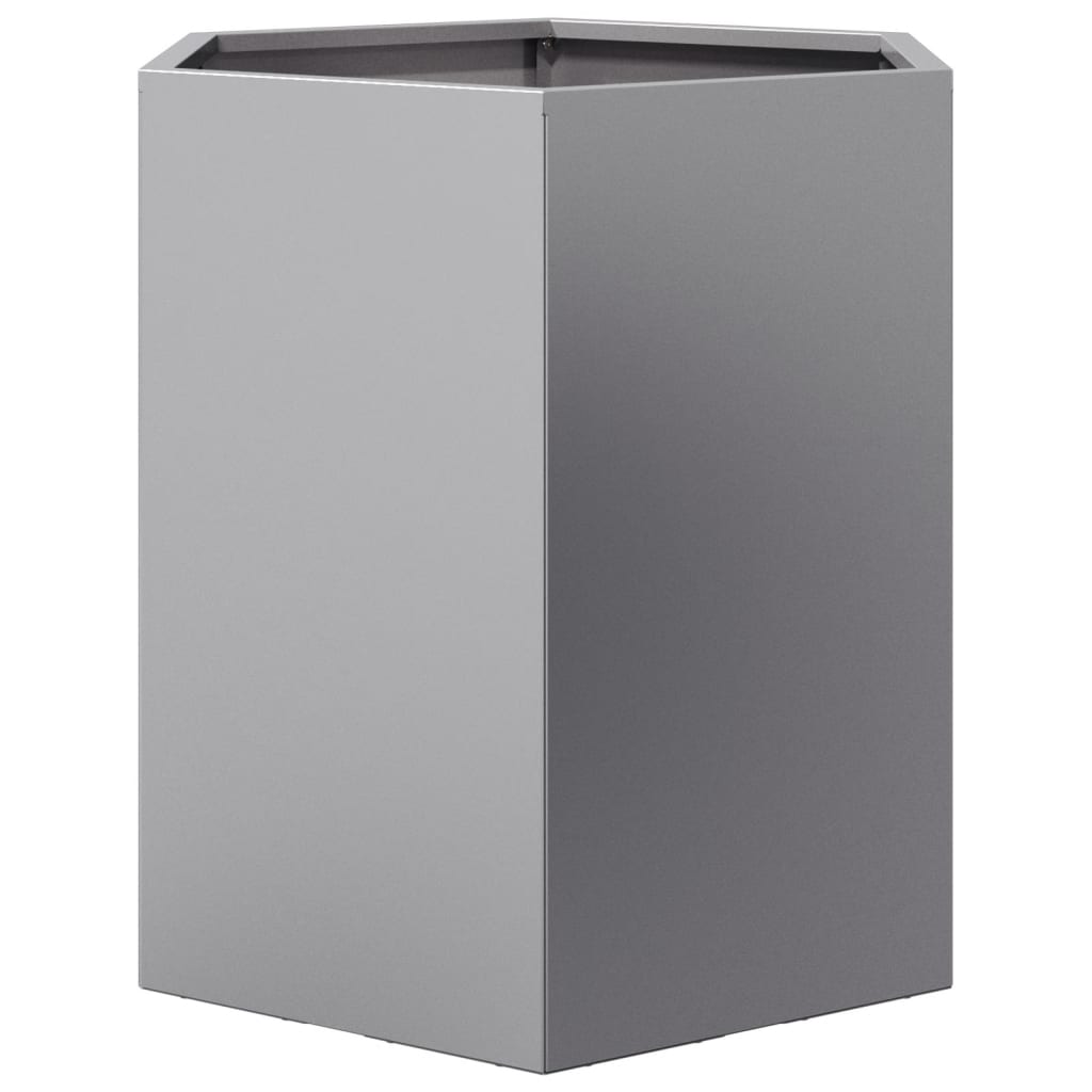 Vasos floreiras jardim 2 pcs hexagonal 46x40x45cm aço galvaniz.