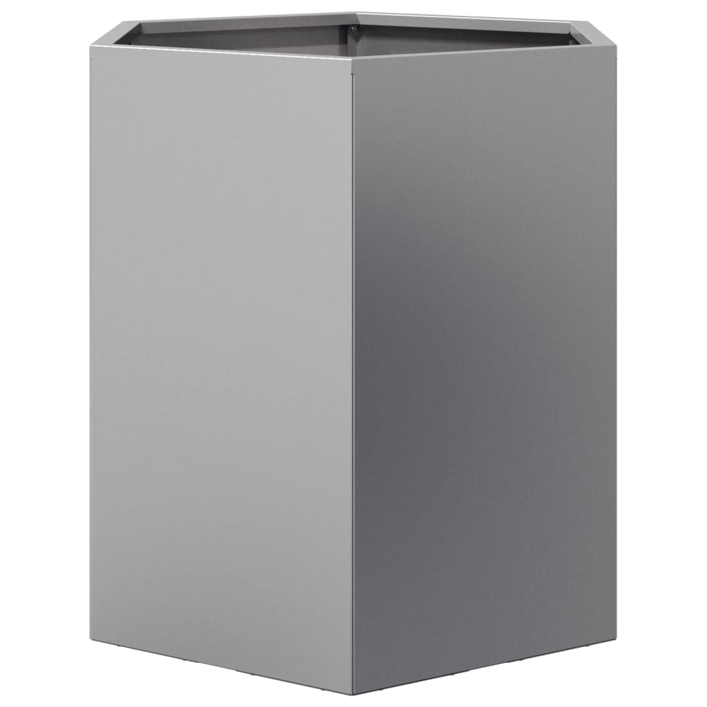 Vasos floreiras jardim 2 pcs hexagonal 46x40x45cm aço galvaniz.