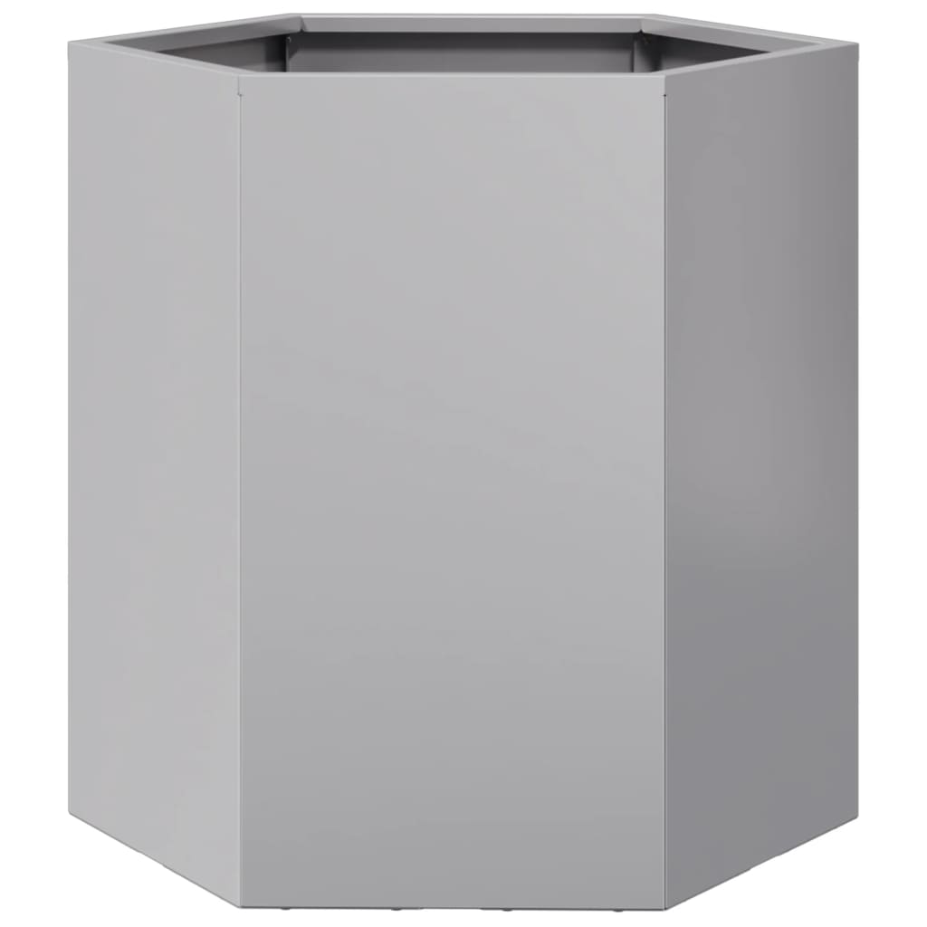 Vasos floreiras jardim 2 pcs hexagonal 46x40x45cm aço galvaniz.