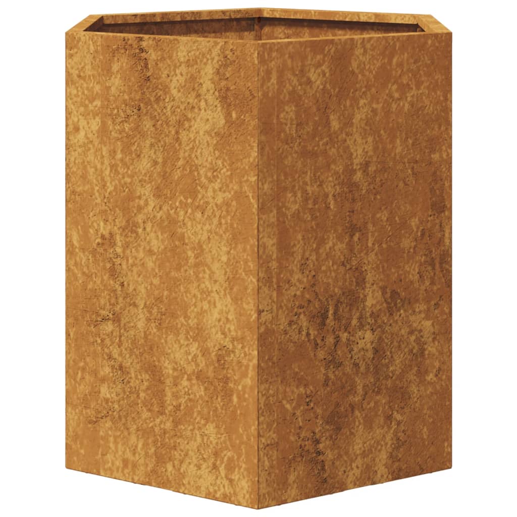 Vaso floreira de jardim hexagonal 46x40x45cm resistência ao aço