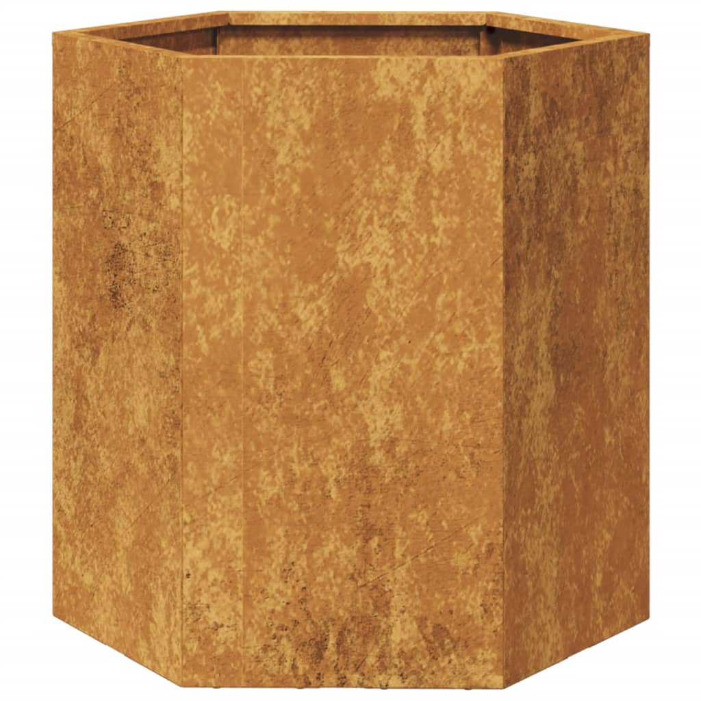 Vaso floreira de jardim hexagonal 46x40x45cm resistência ao aço