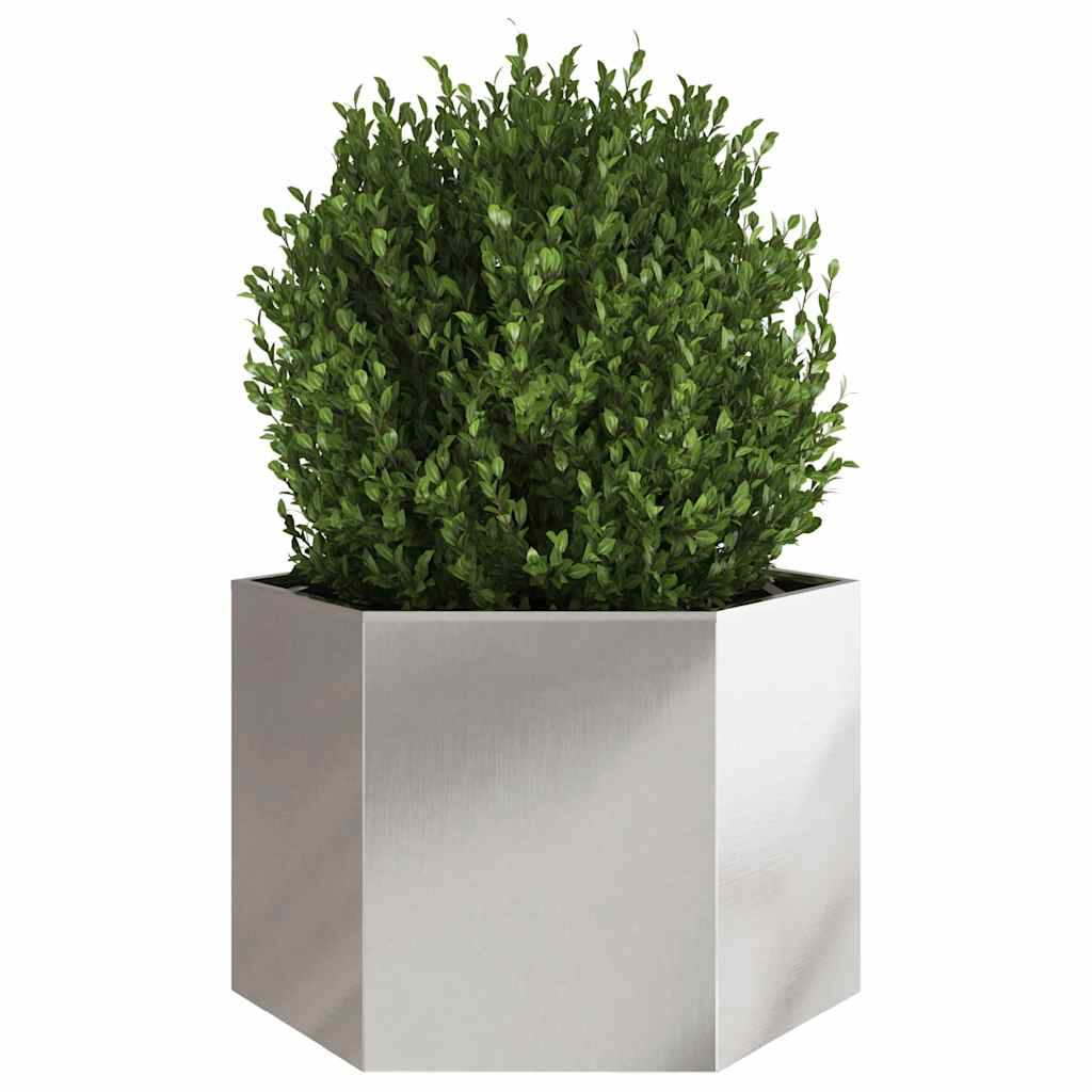 Vaso/floreira de jardim hexagonal 69x60x45 cm aço inoxidável