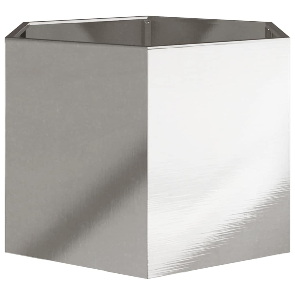 Vaso/floreira de jardim hexagonal 69x60x45 cm aço inoxidável