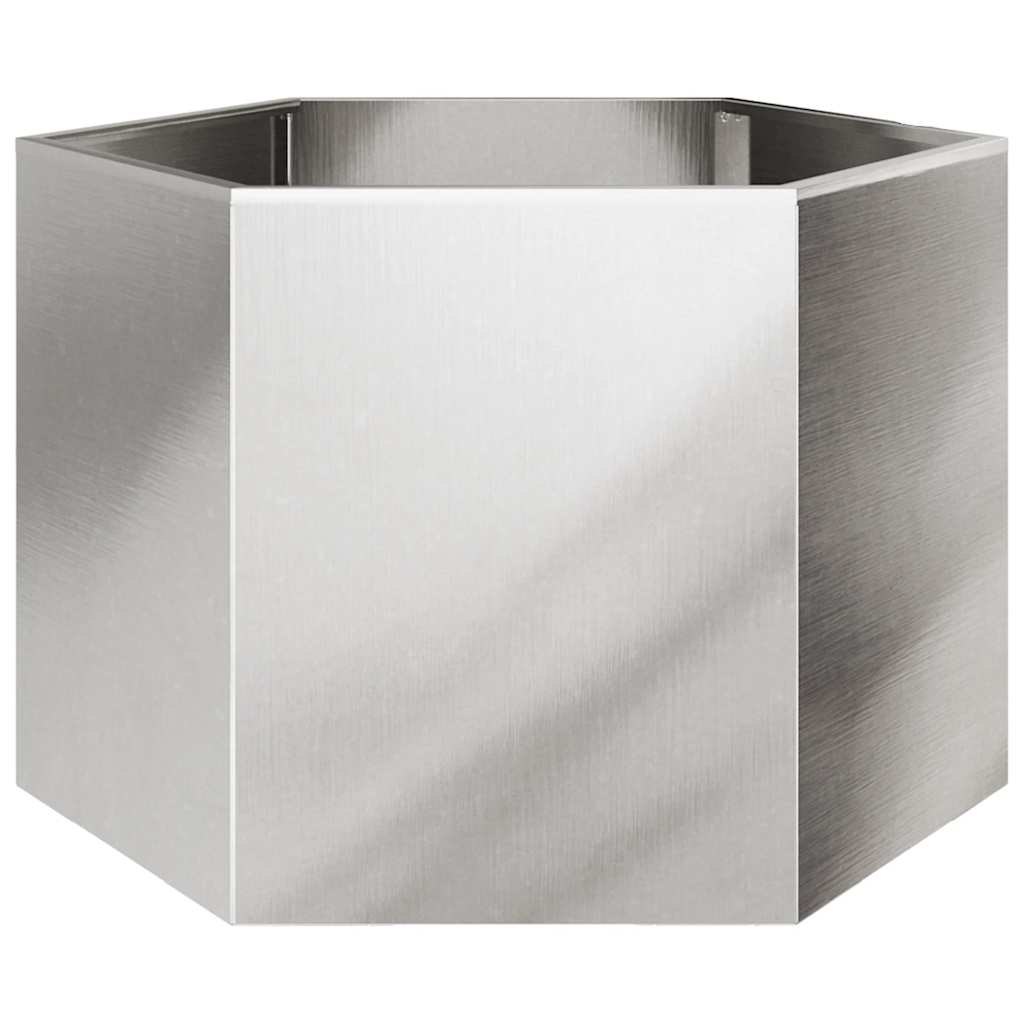 Vaso/floreira de jardim hexagonal 69x60x45 cm aço inoxidável