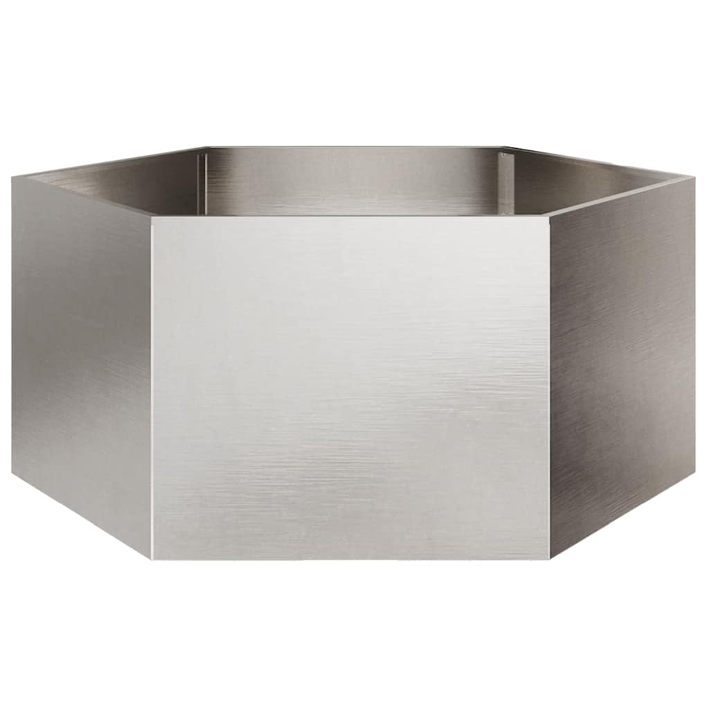 Vaso/floreira de jardim hexagonal 104x90x45 cm aço inoxidável