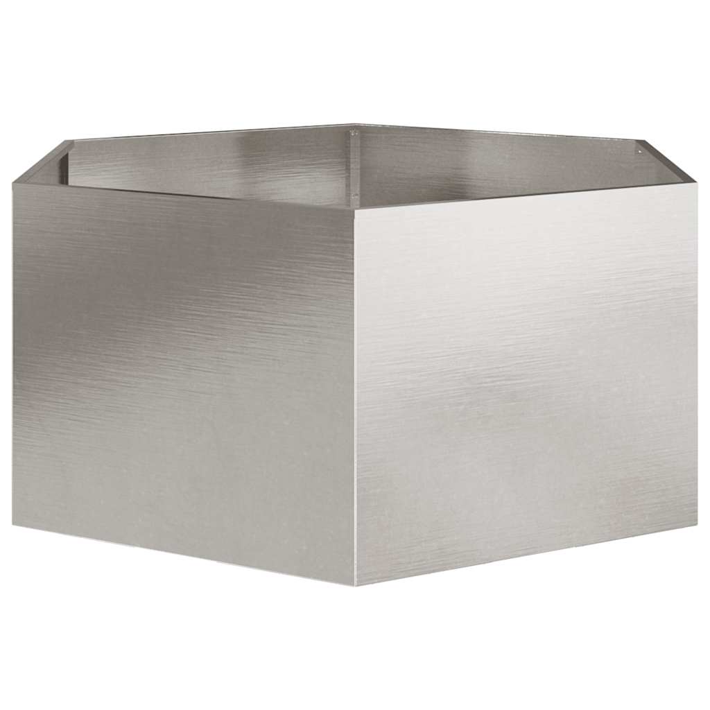 Vaso/floreira de jardim hexagonal 104x90x45 cm aço inoxidável