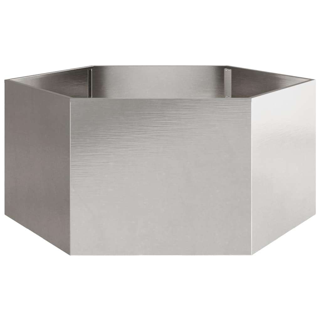 Vaso/floreira de jardim hexagonal 104x90x45 cm aço inoxidável