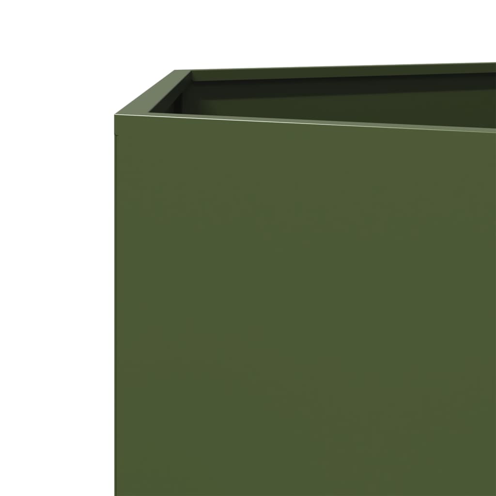 Vaso/floreira jardim hexagonal 138x120x45 cm aço verde azeitona