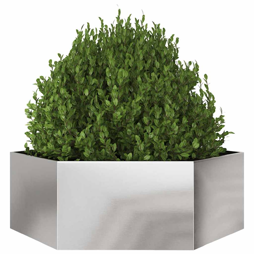 Vaso/floreira de jardim hexagonal 138x120x45 cm aço inoxidável