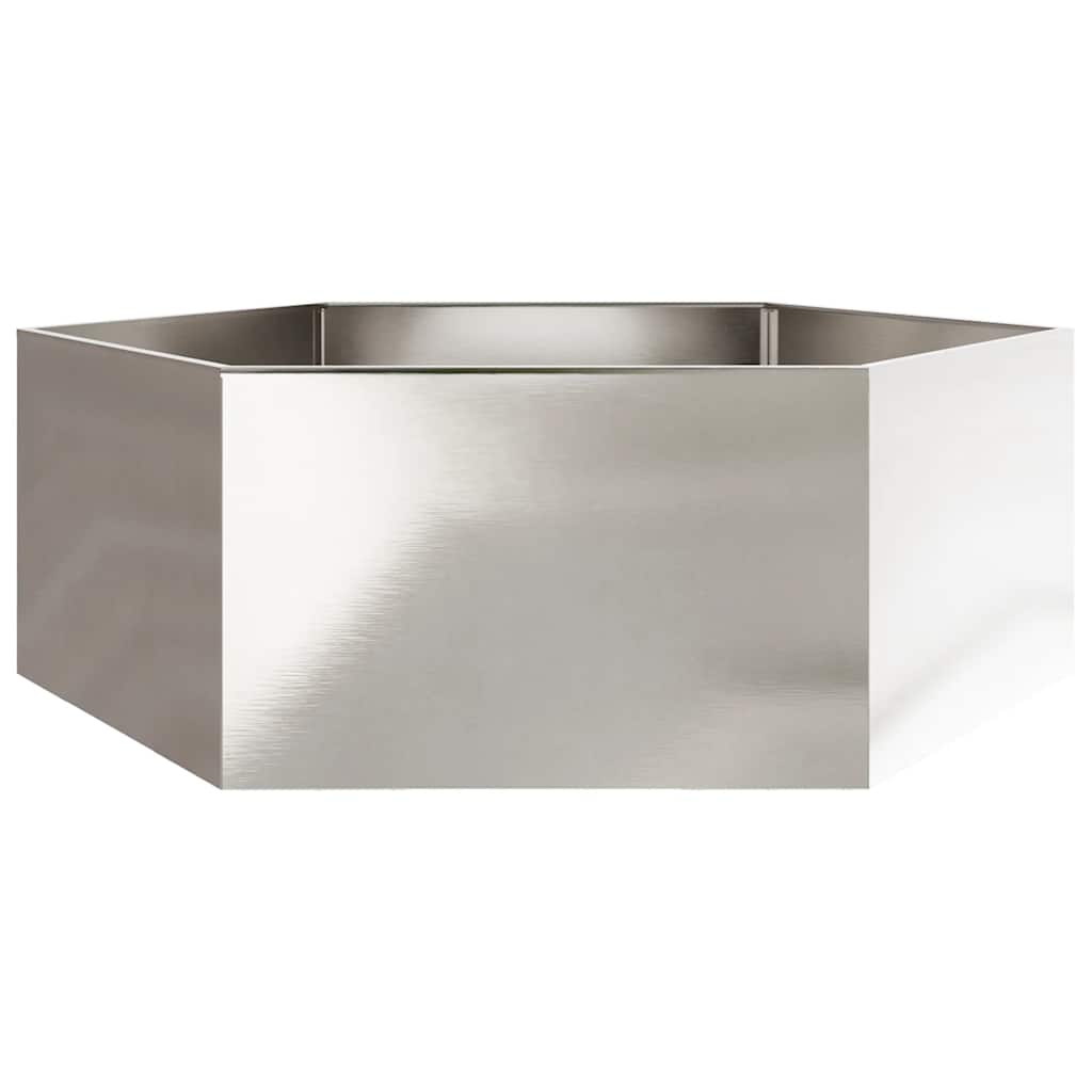 Vaso/floreira de jardim hexagonal 138x120x45 cm aço inoxidável