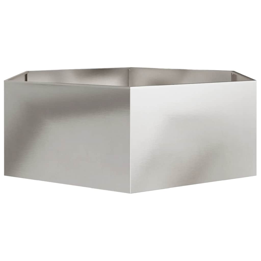 Vaso/floreira de jardim hexagonal 138x120x45 cm aço inoxidável