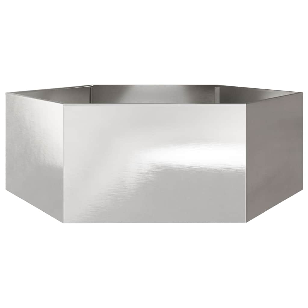 Vaso/floreira de jardim hexagonal 138x120x45 cm aço inoxidável