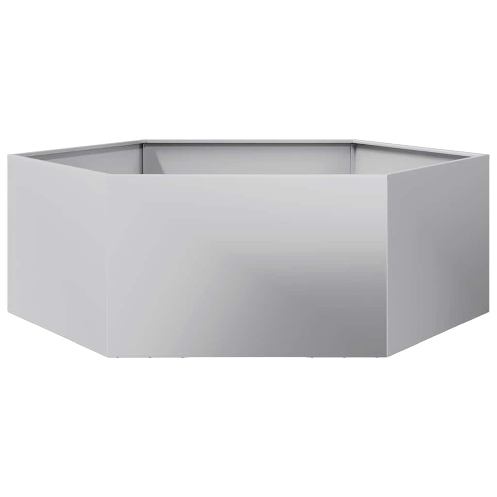 Vaso/floreira de jardim hexagonal 138x120x45 cm aço galvanizado