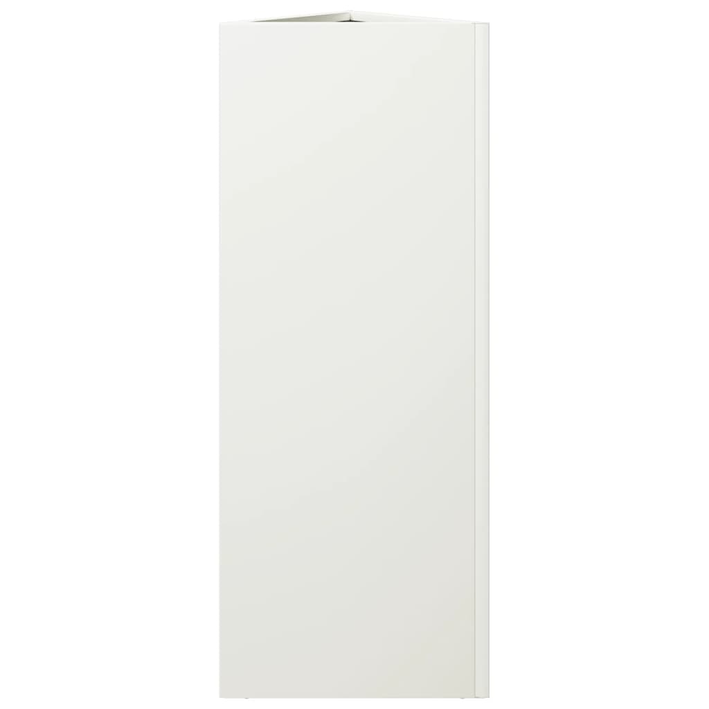 Vaso/floreira de jardim triangular 30x26x75 cm aço branco