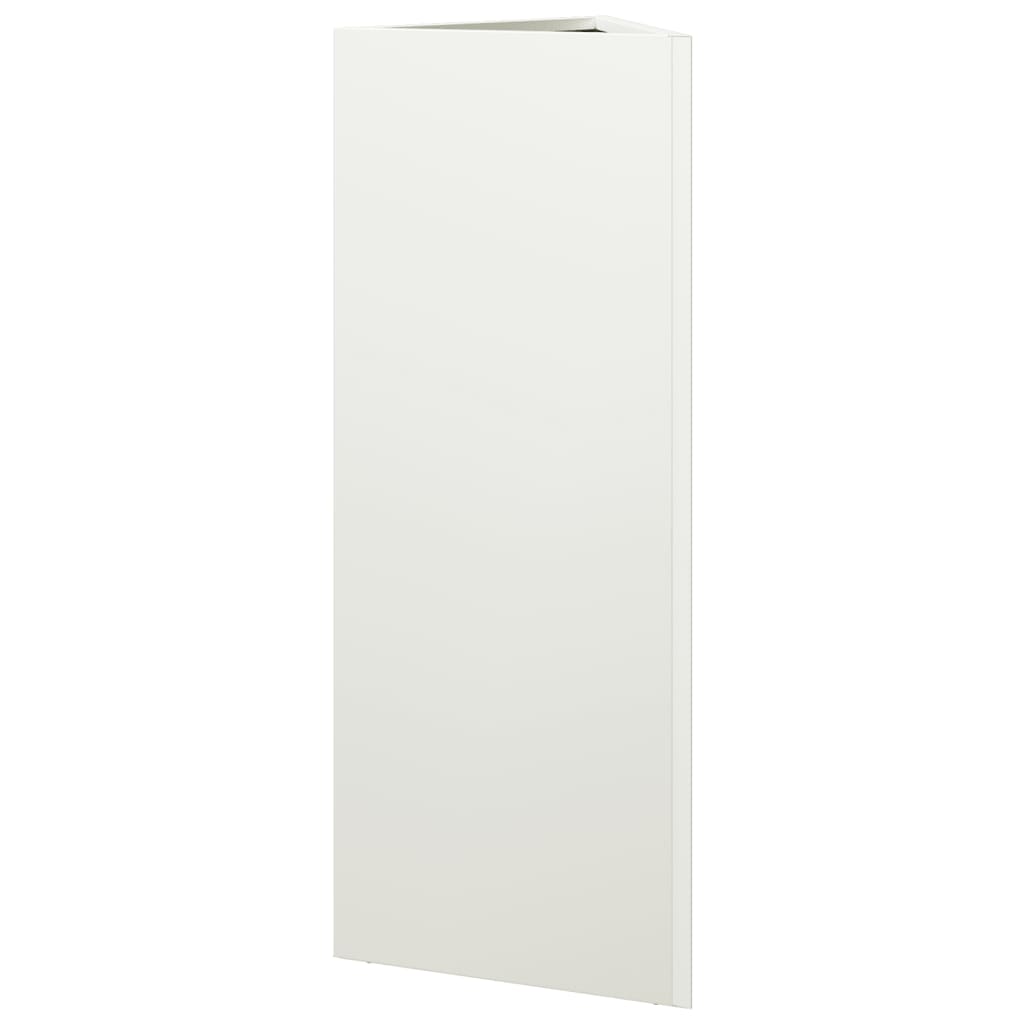 Vaso/floreira de jardim triangular 30x26x75 cm aço branco