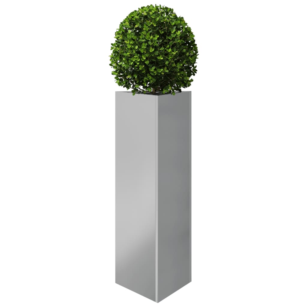 Vaso/floreira de jardim triangular 30x26x75 cm aço galvanizado