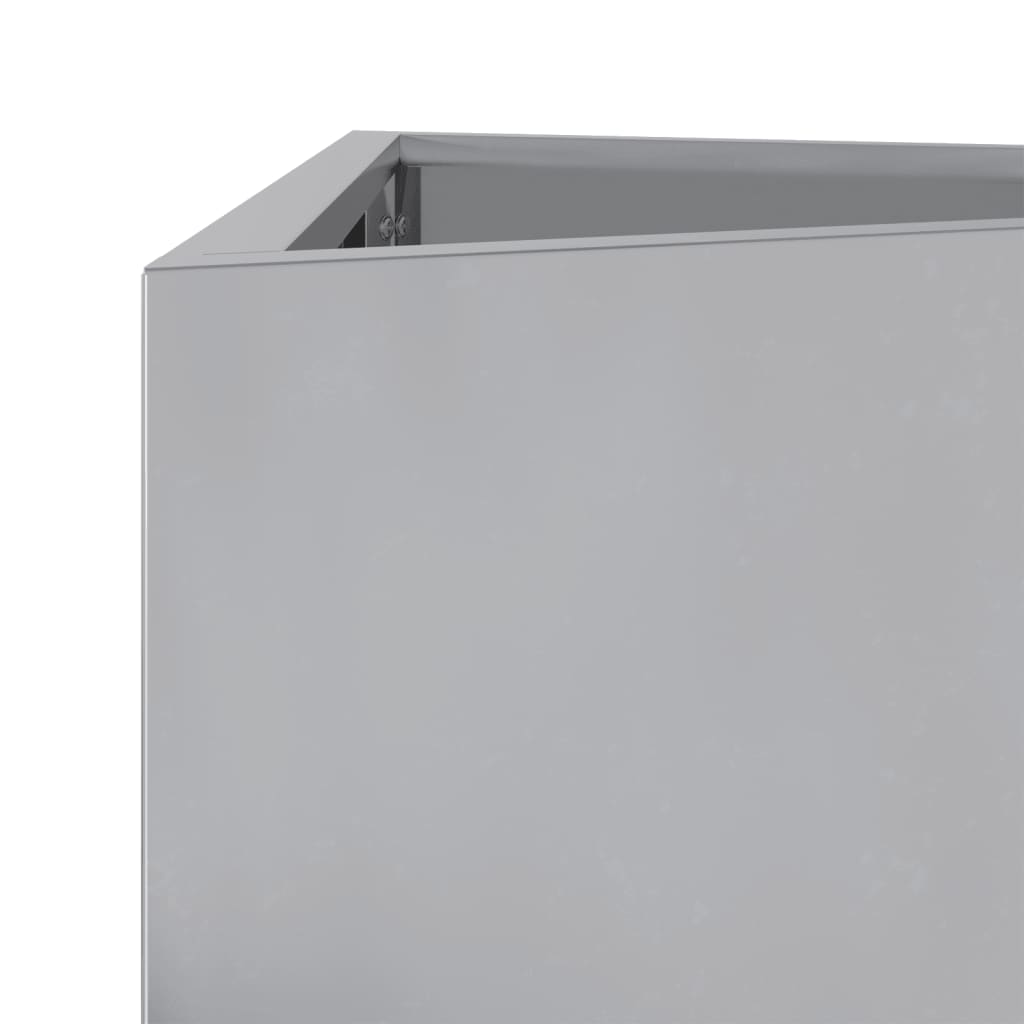 Vaso/floreira de jardim triangular 30x26x75 cm aço galvanizado