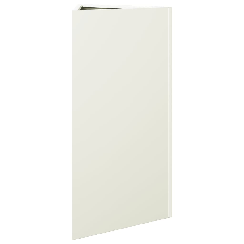 Vaso/floreira de jardim triangular 40x34,5x70 cm aço branco