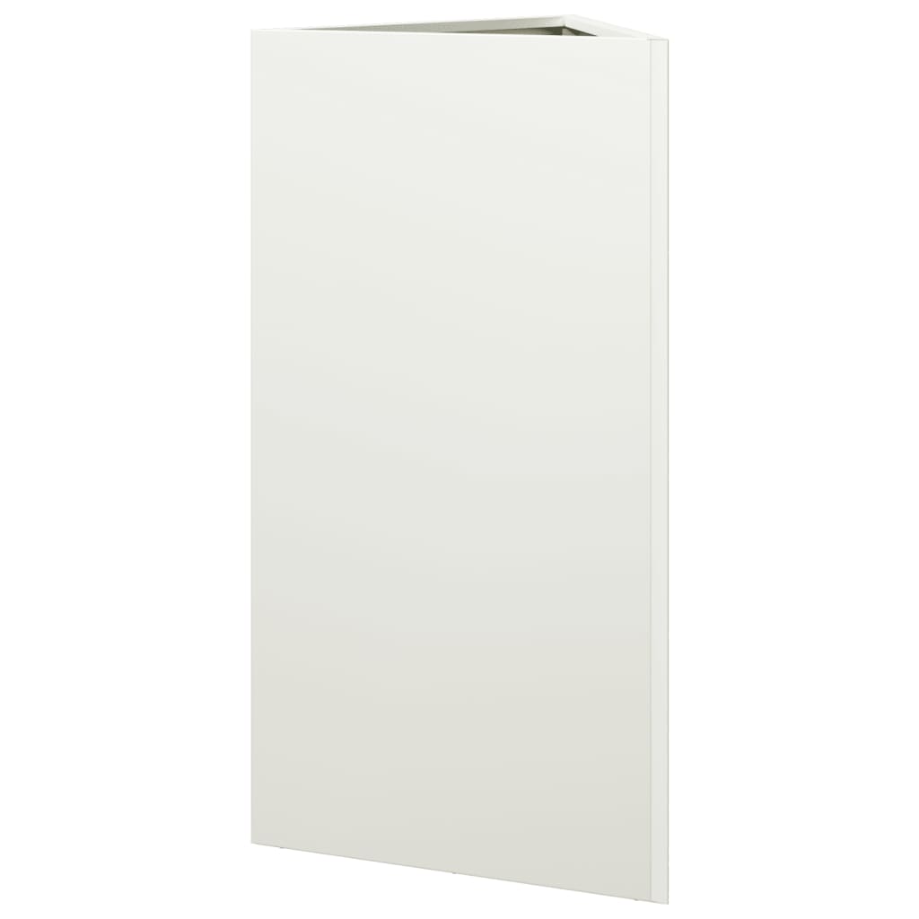 Vaso/floreira de jardim triangular 40x34,5x70 cm aço branco