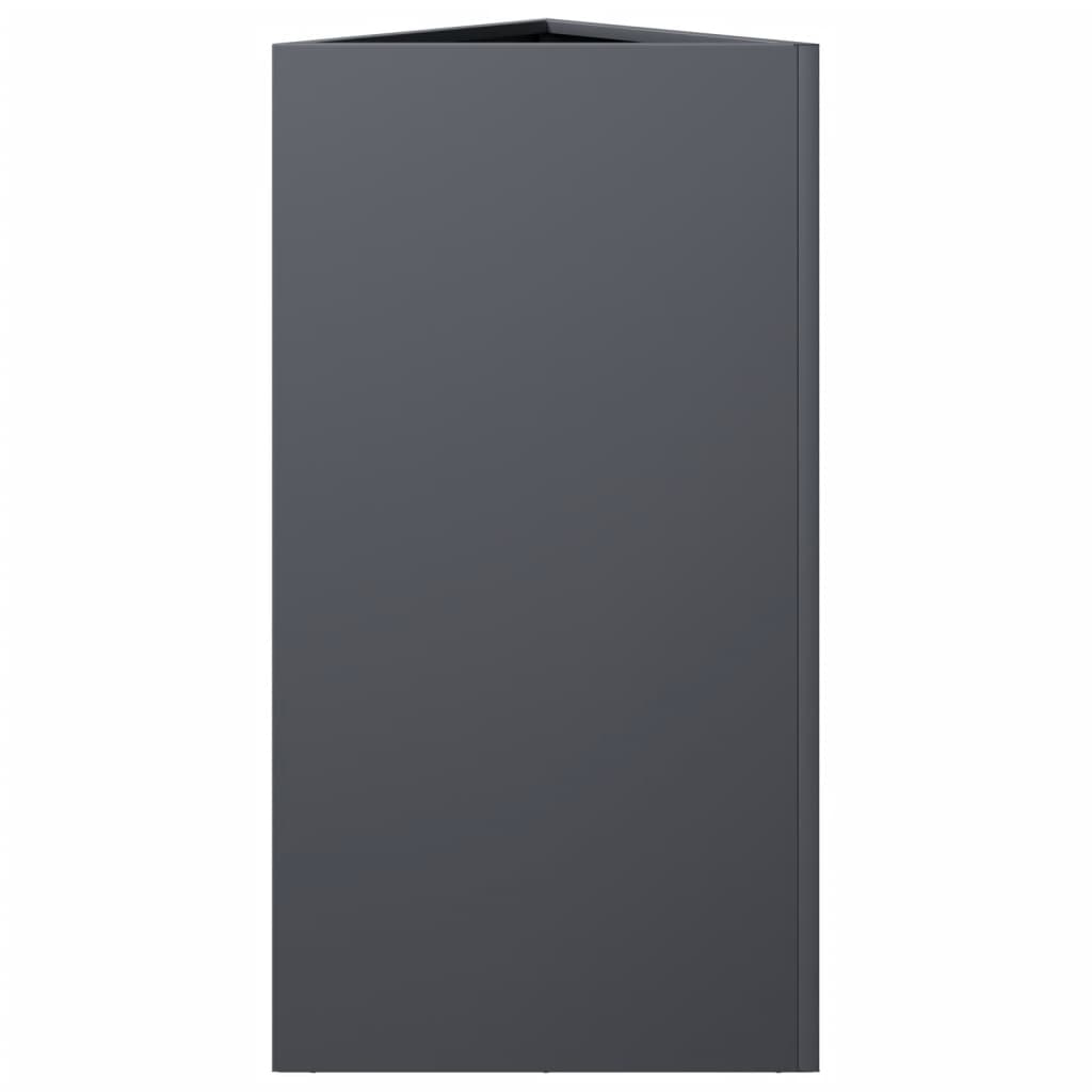Vaso/floreira jardim triangular 2pcs 40x34,5x70cm aço antracite