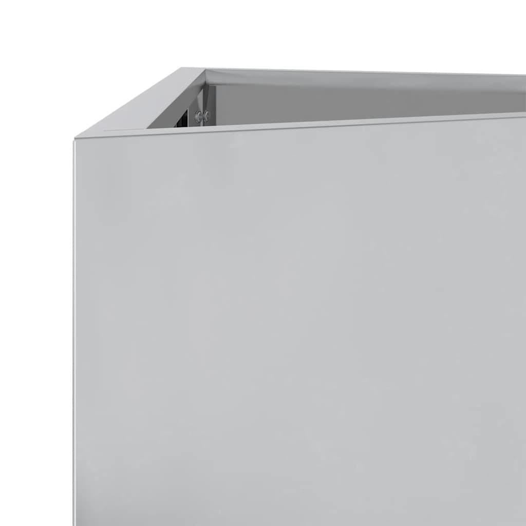 Vaso/floreira de jardim triangular 40x40x75 cm aço galvanizado
