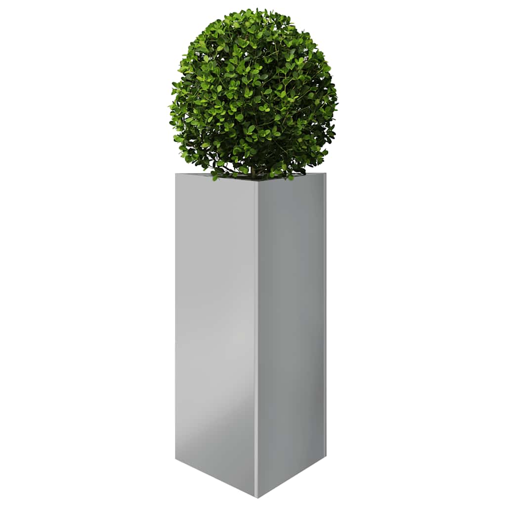 Vaso/floreira jardim 2pcs triangular 40x40x75cm aço galvanizado