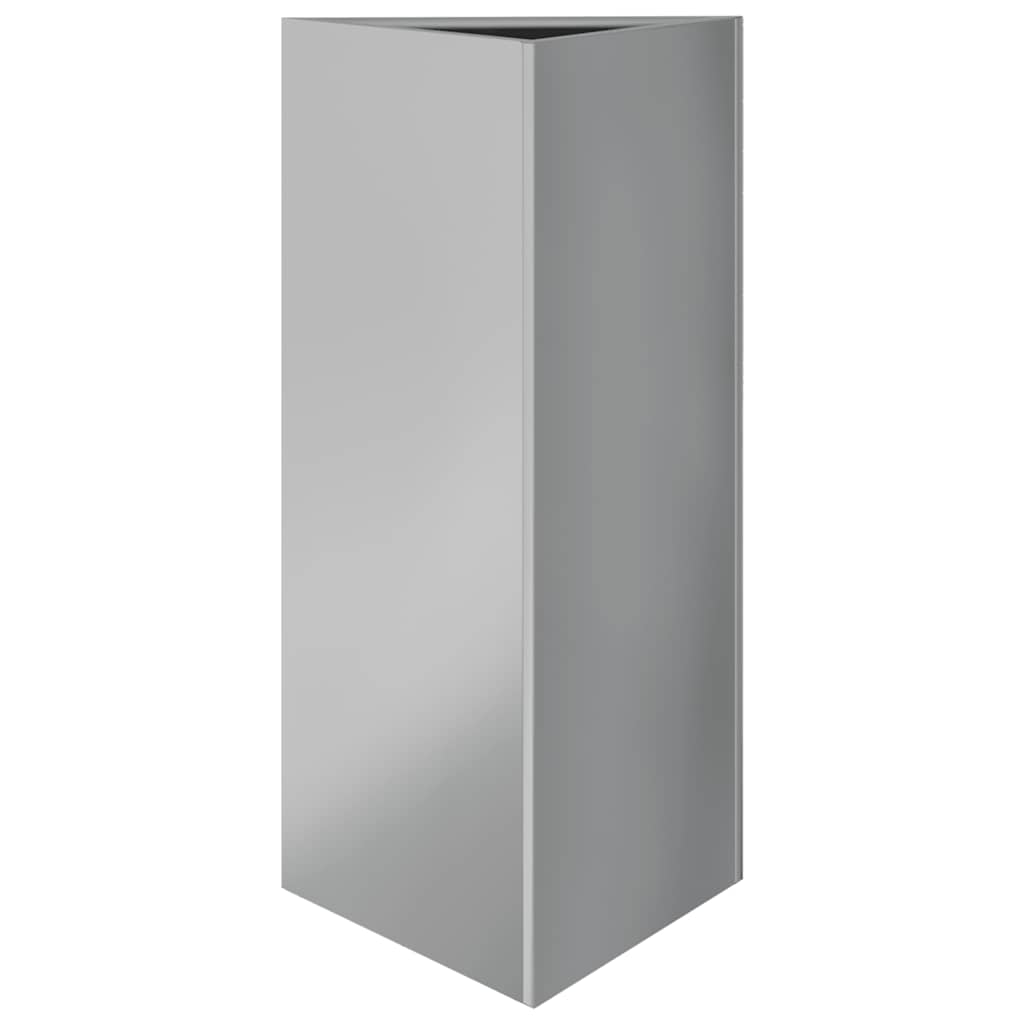 Vaso/floreira jardim 2pcs triangular 40x40x75cm aço galvanizado