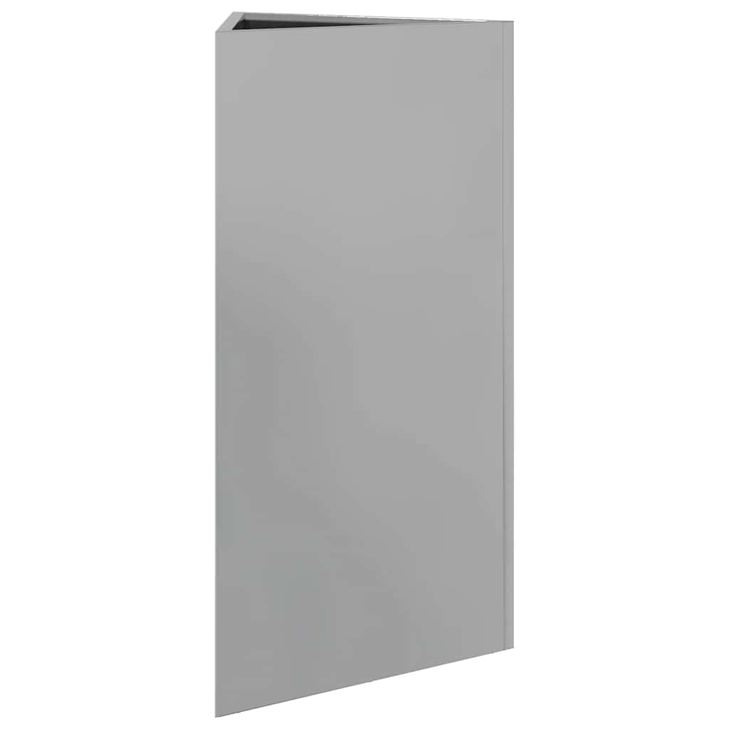 Vaso/floreira jardim 2pcs triangular 40x40x75cm aço galvanizado