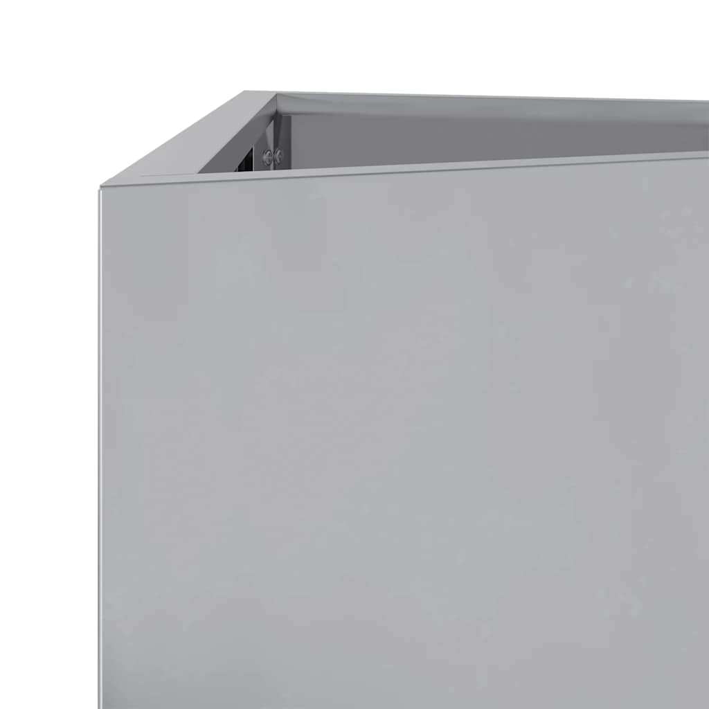 Vaso/floreira jardim 2pcs triangular 40x40x75cm aço galvanizado