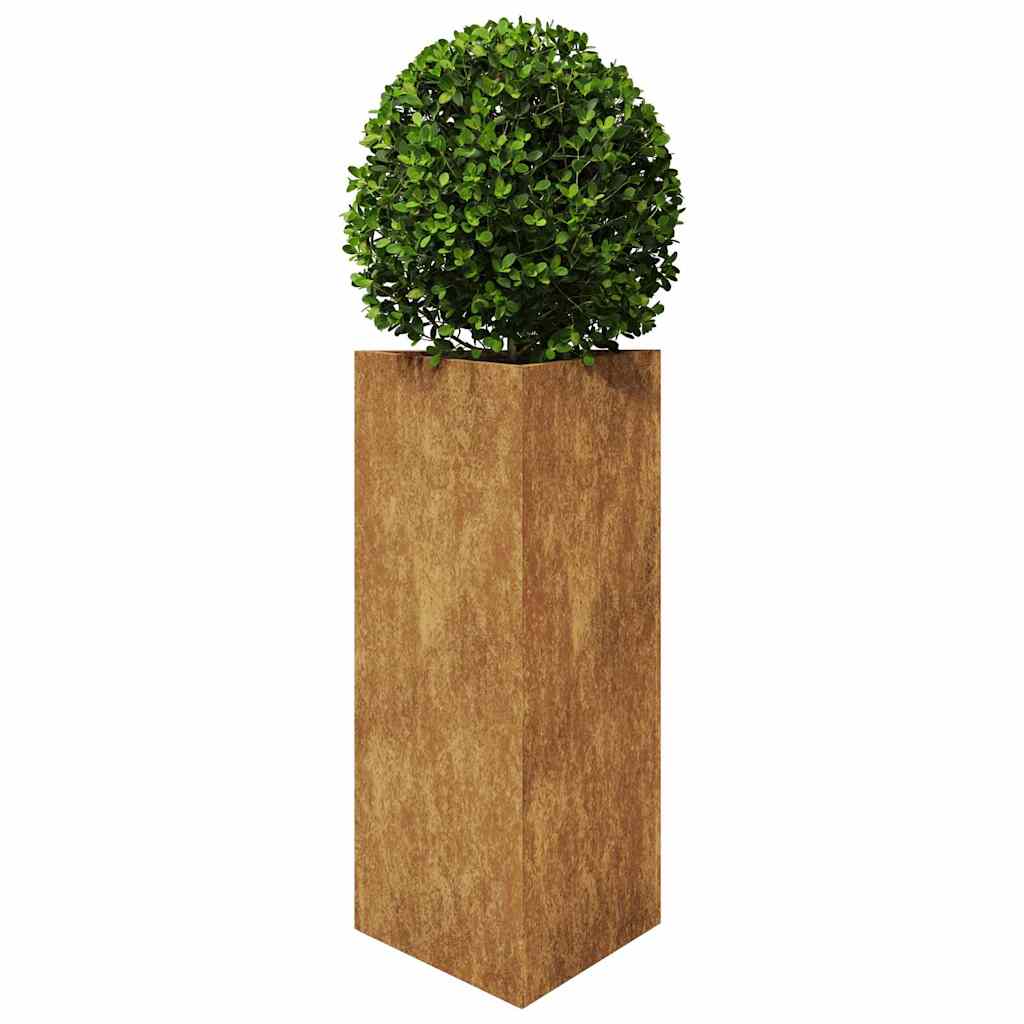 Vaso/floreira 2 pcs triangular 40x40x75 cm aço intempéries