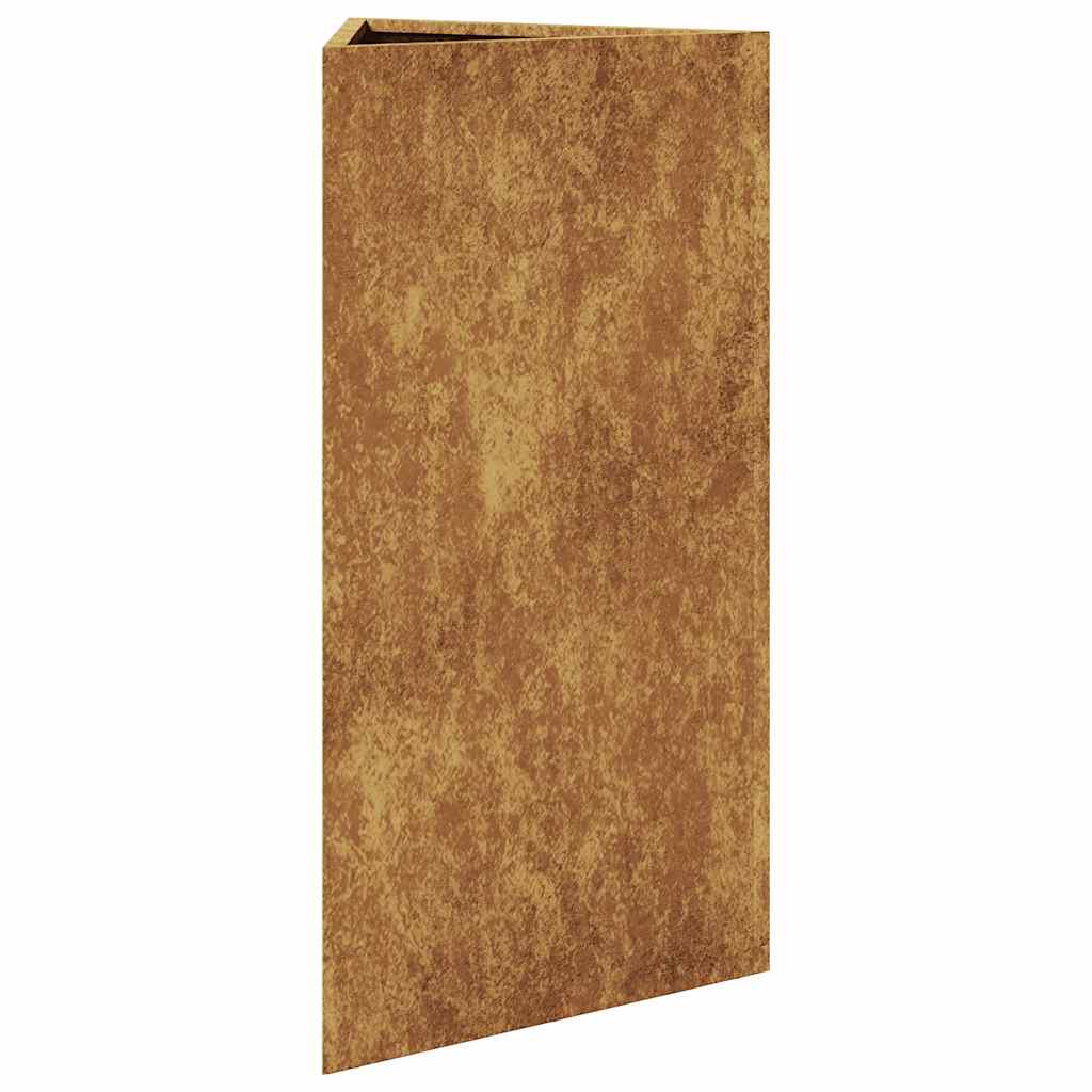 Vaso/floreira 2 pcs triangular 40x40x75 cm aço intempéries