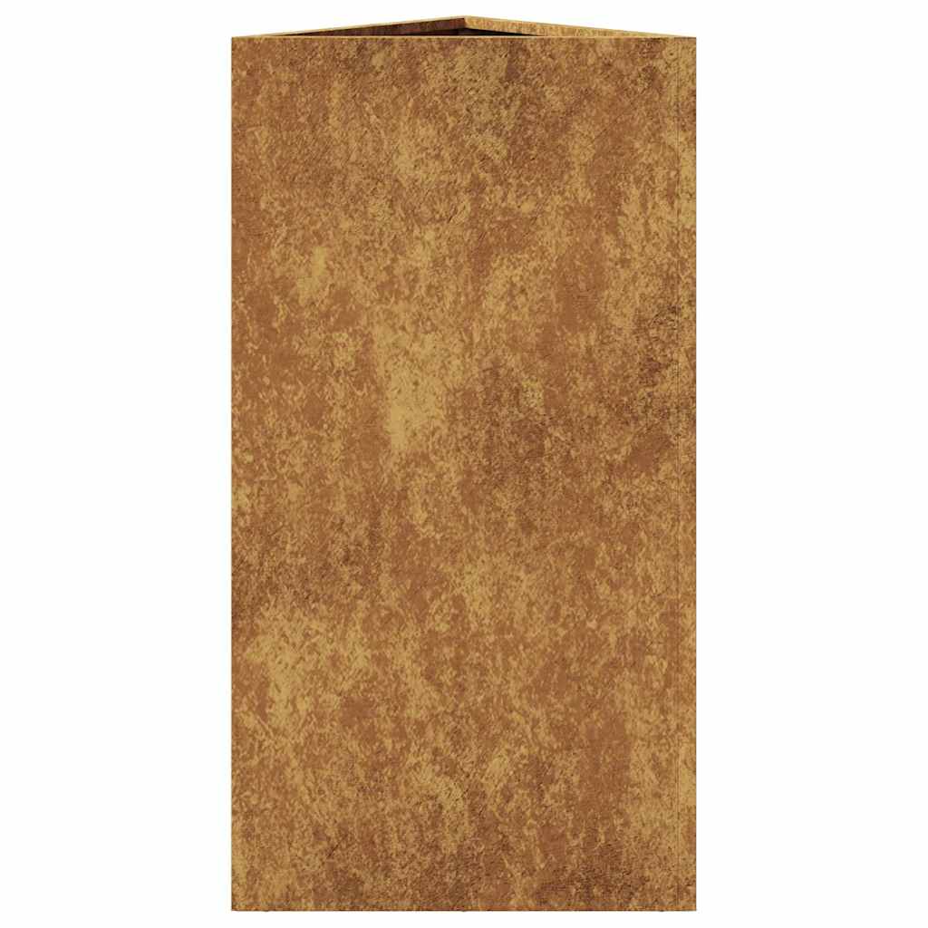 Vaso/floreira 2 pcs triangular 40x40x75 cm aço intempéries