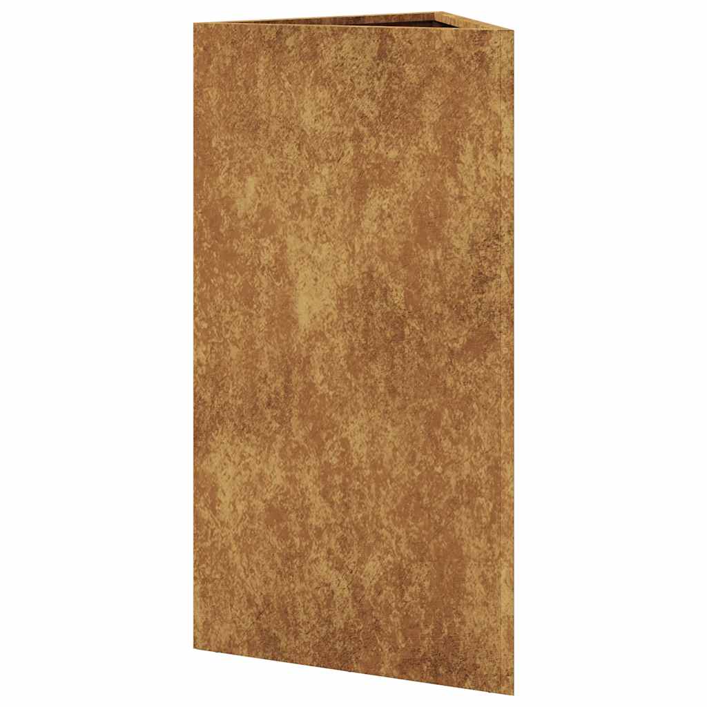 Vaso/floreira 2 pcs triangular 40x40x75 cm aço intempéries