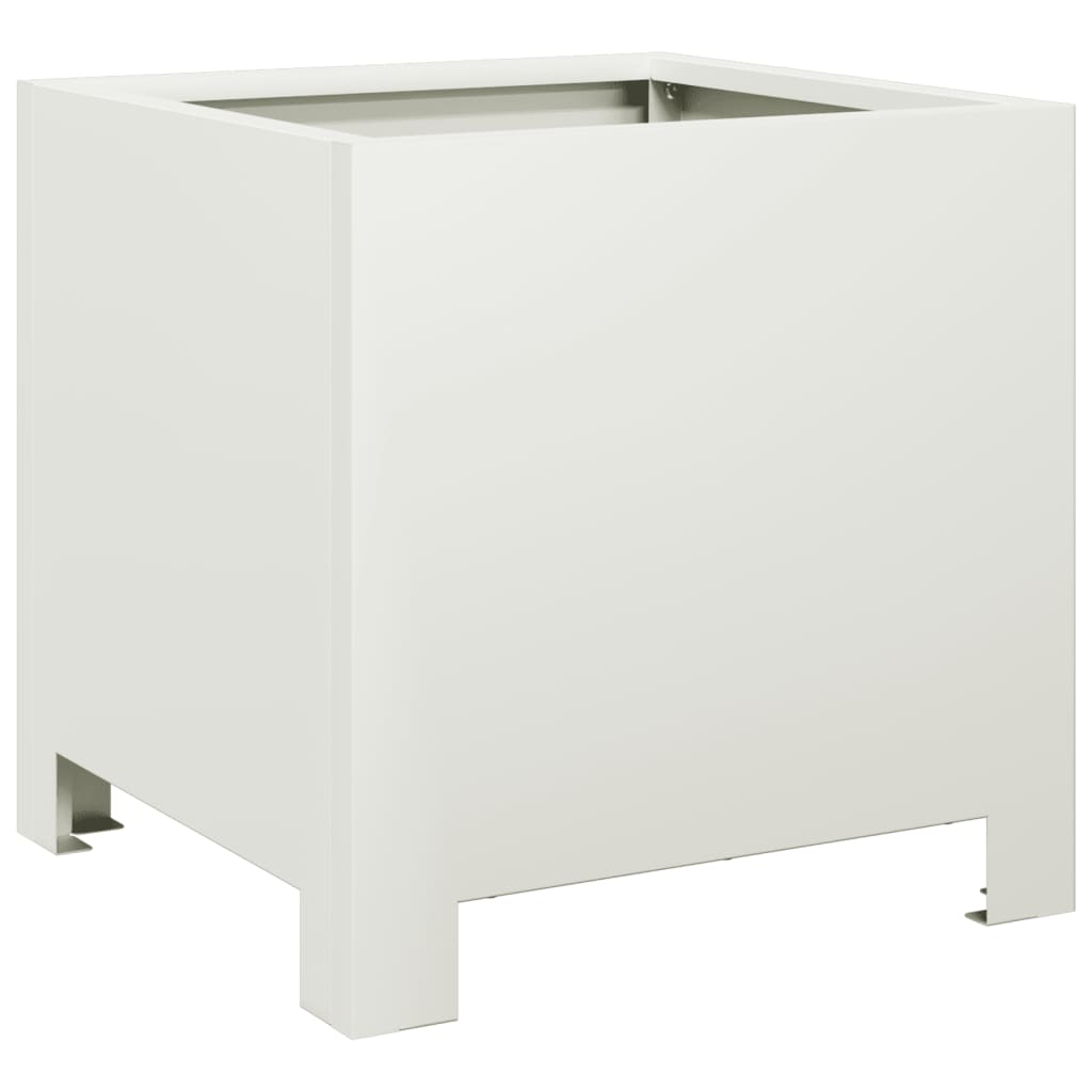 Vaso/floreira de jardim 2 pcs 30x30x30 cm aço branco