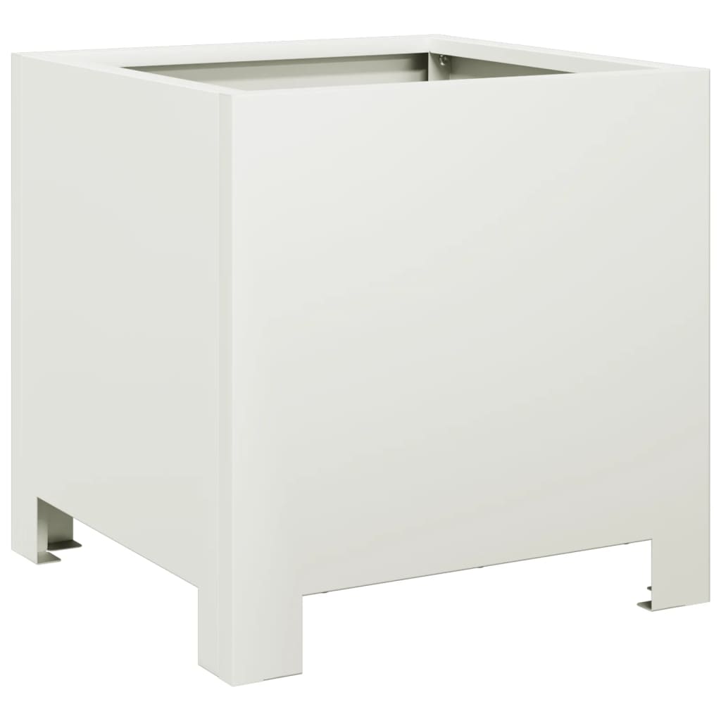 Vaso/floreira de jardim 2 pcs 30x30x30 cm aço branco