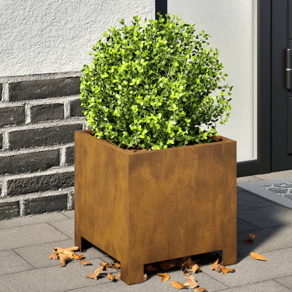 Garden Planters 2 pcs 30x30x30 cm aço resistente às intempéries