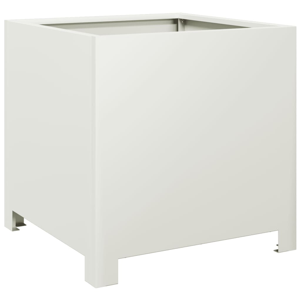 Vaso/floreira de jardim 2 pcs 40x40x40 cm aço branco