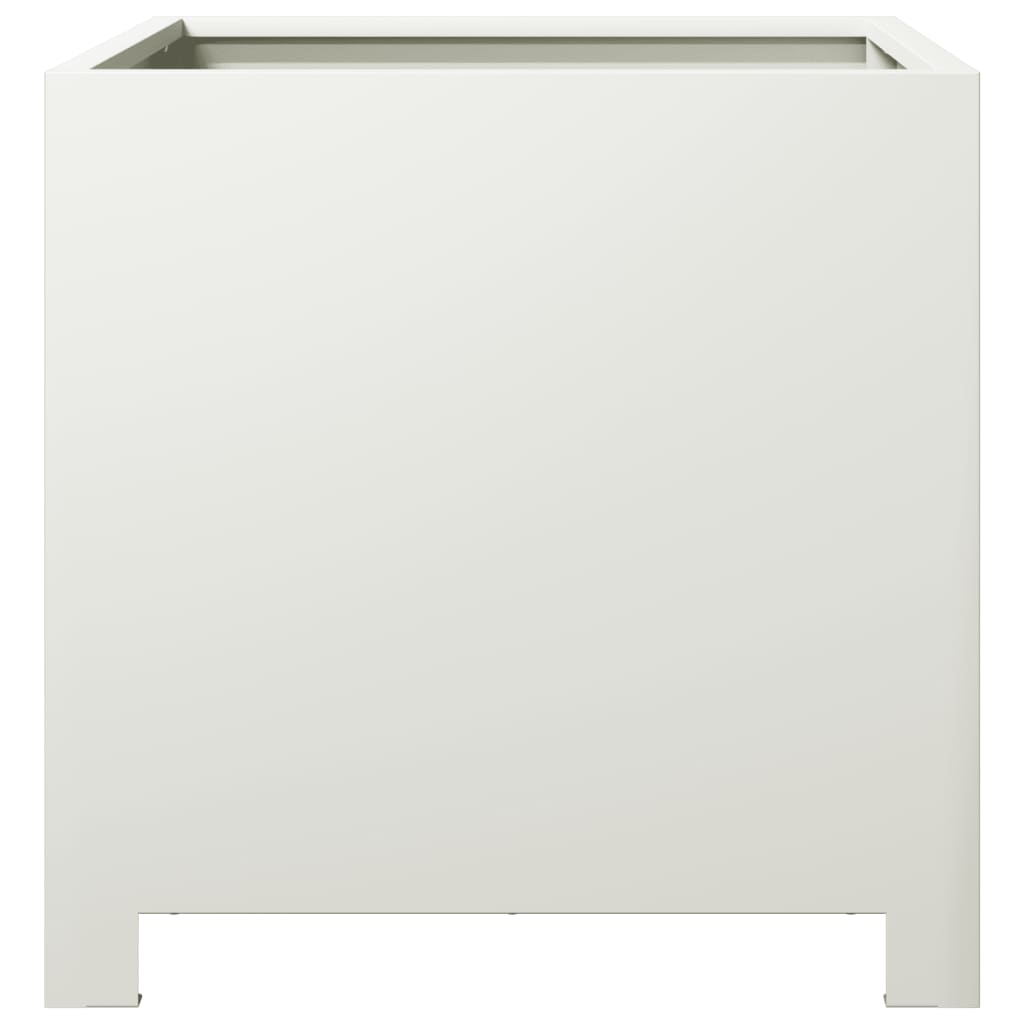 Vaso/floreira de jardim 2 pcs 40x40x40 cm aço branco
