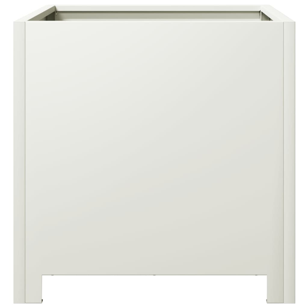 Vaso/floreira de jardim 2 pcs 40x40x40 cm aço branco