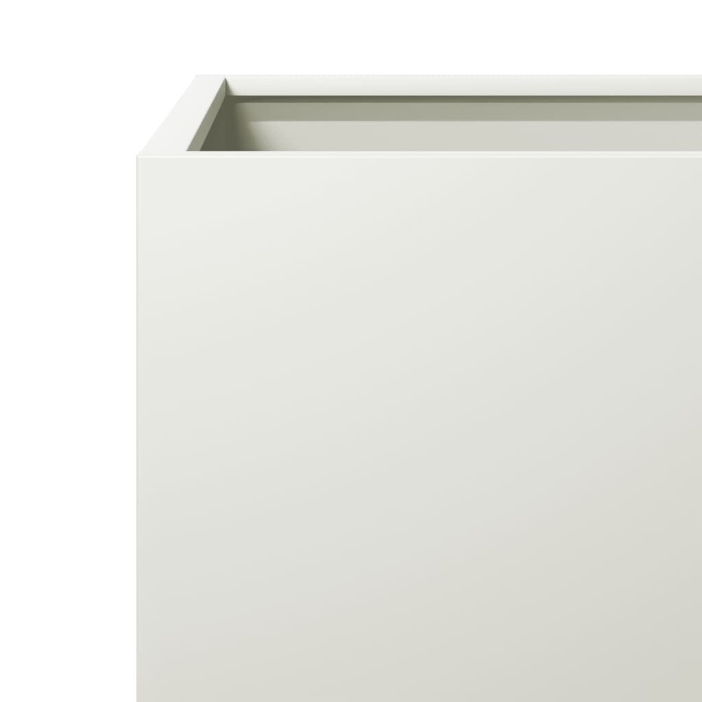 Vaso/floreira de jardim 2 pcs 40x40x40 cm aço branco
