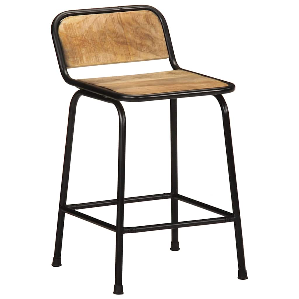Bancos de bar 4 pcs Madeira Maciça de Mangueira Rústica