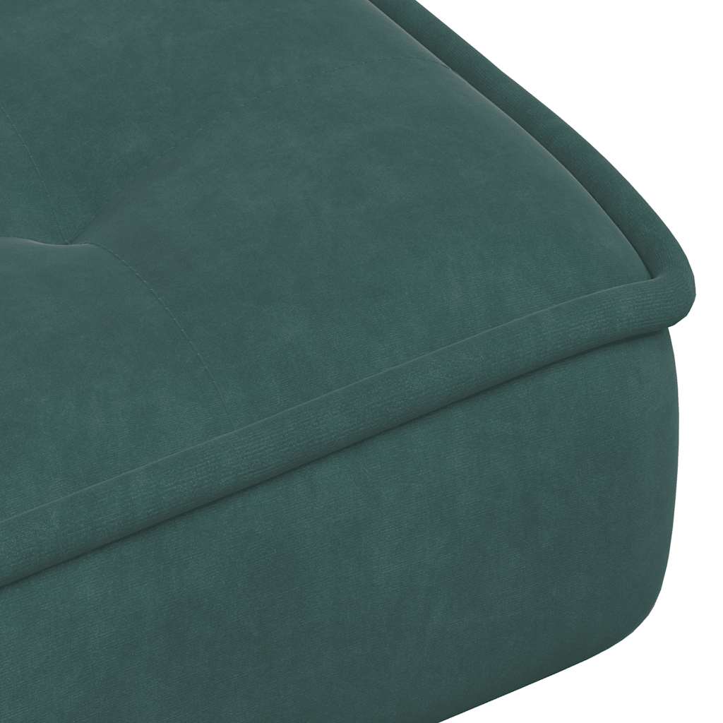 Cadeira de descanso com banco veludo verde-escuro