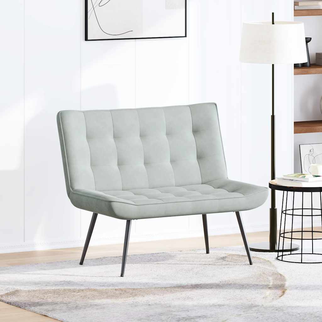 Banco 110x74x84 cm veludo cinzento-claro