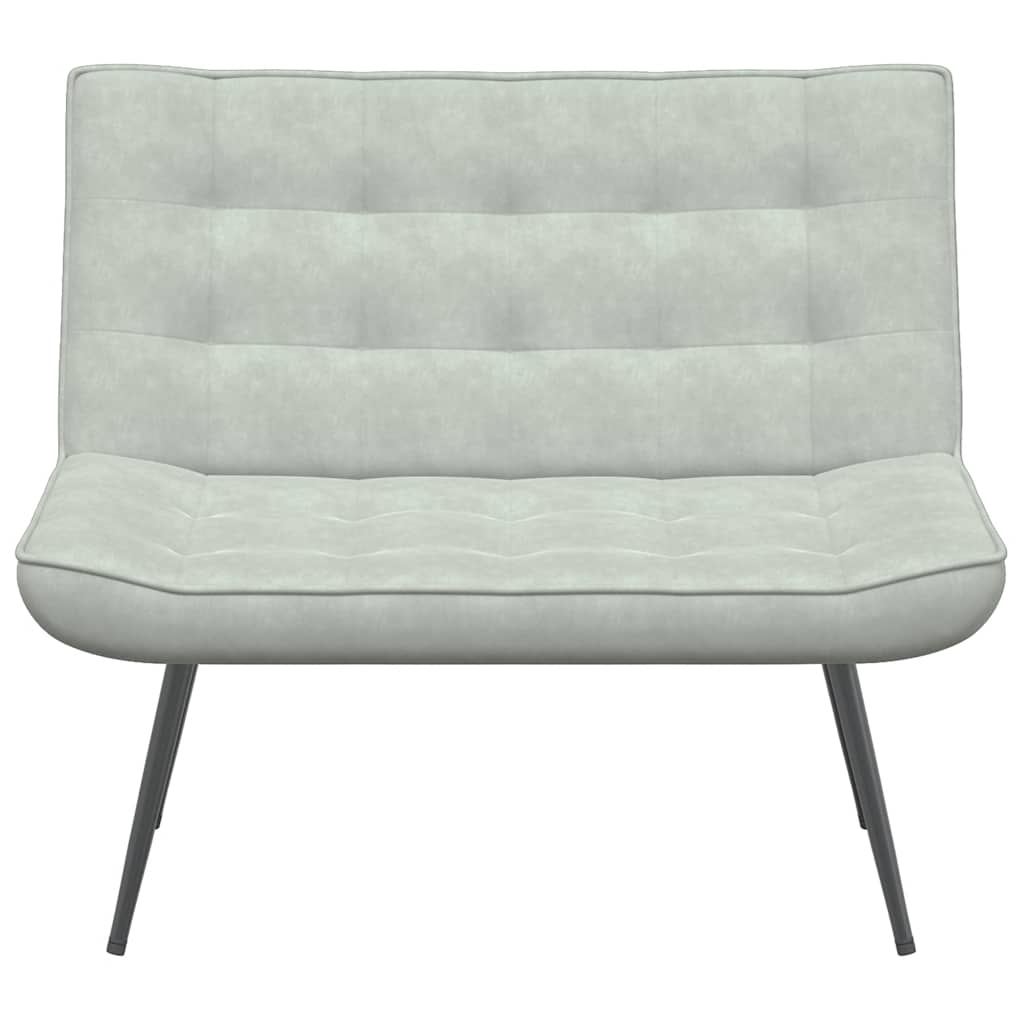 Banco 110x74x84 cm veludo cinzento-claro
